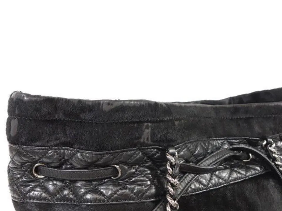 Chanel Quilted Lambskin Pony Hair Chain Tote 232104