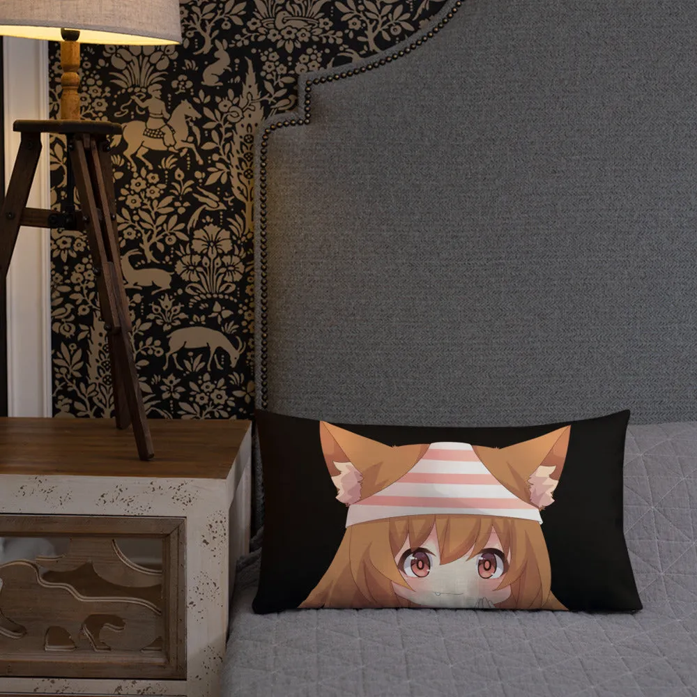 Chibi Kanako Cartoon Print Pillow Black Premium