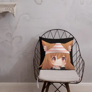 Chibi Kanako Cartoon Print Pillow Black Premium