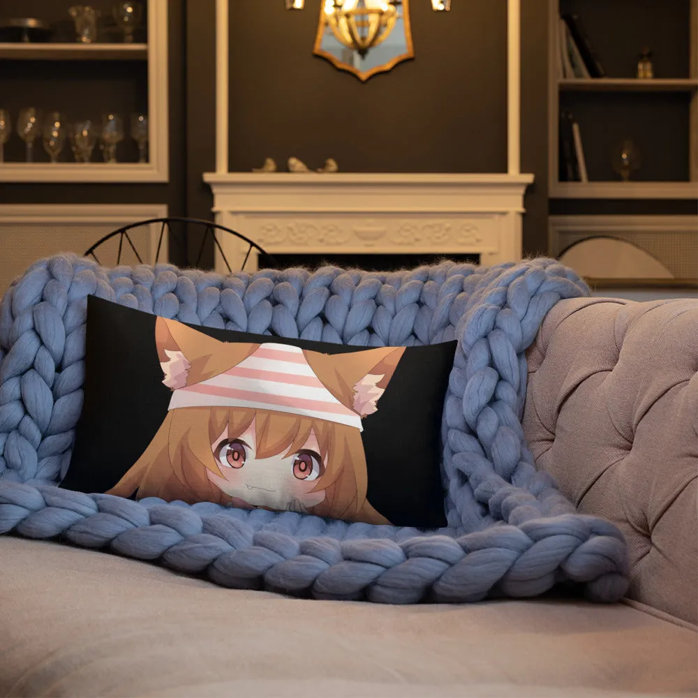 Chibi Kanako Cartoon Print Pillow Black Premium