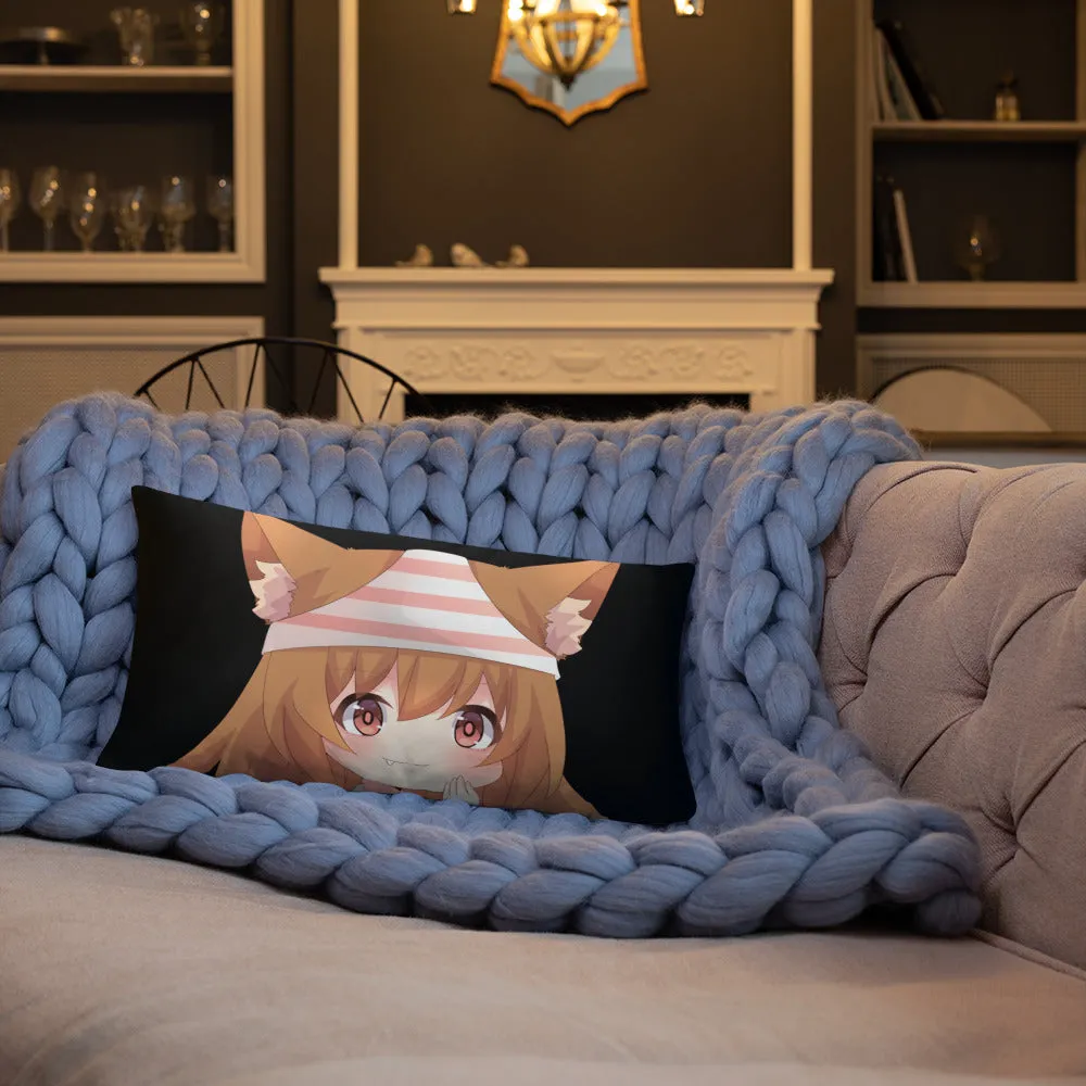 Chibi Kanako Cartoon Print Pillow Black