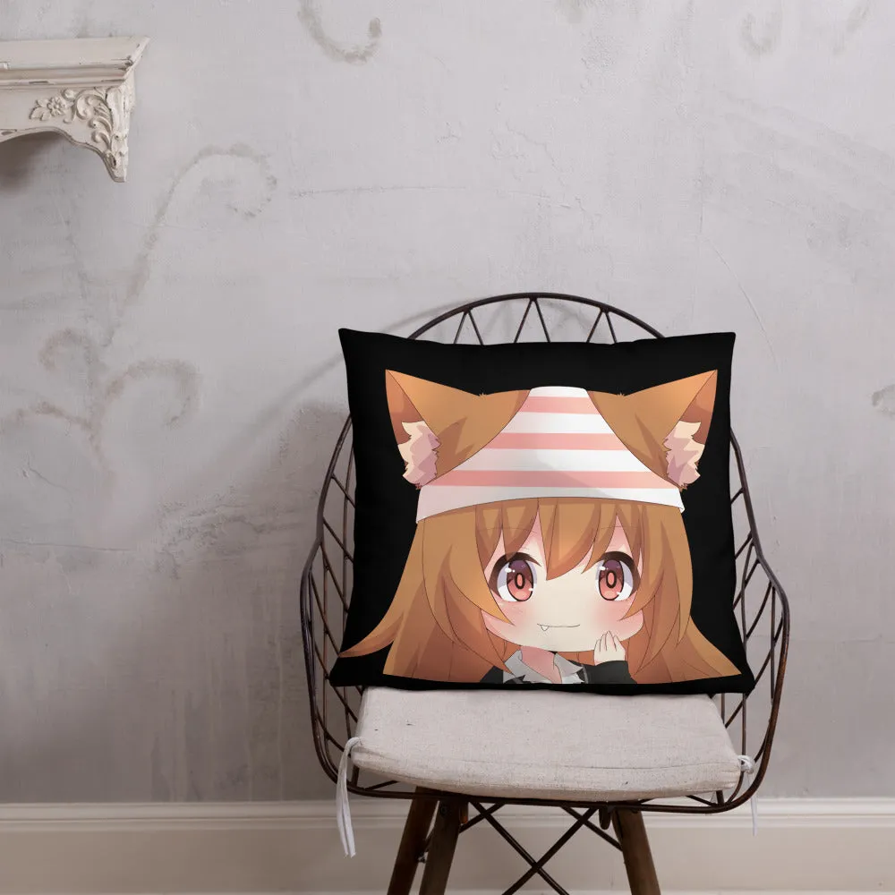 Chibi Kanako Cartoon Print Pillow Black