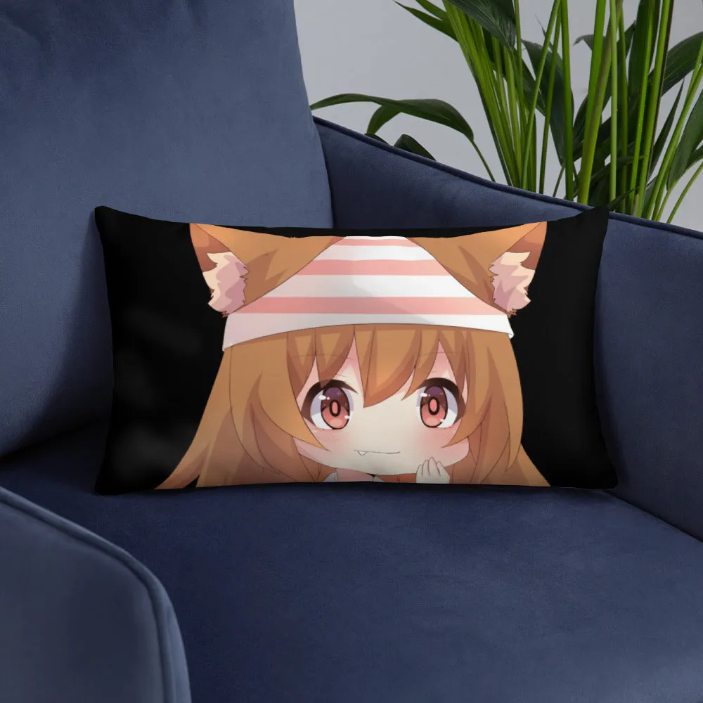 Chibi Kanako Cartoon Print Pillow Black