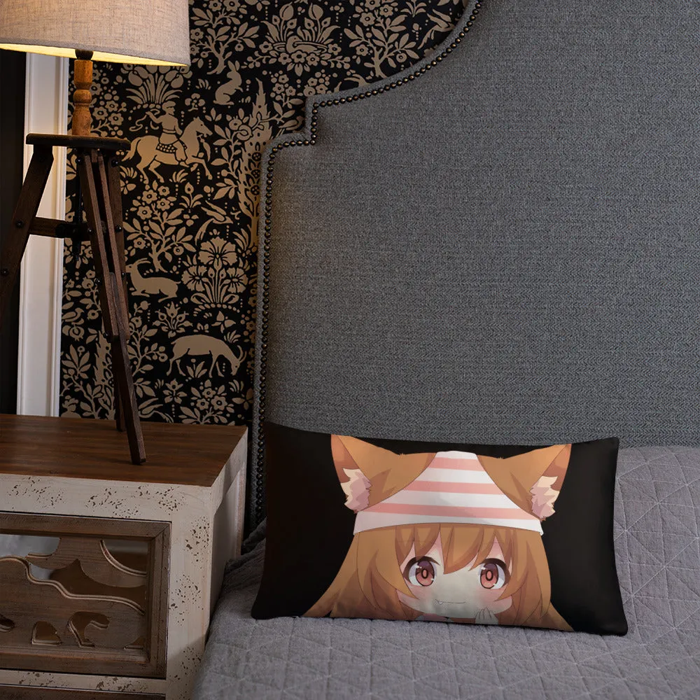Chibi Kanako Cartoon Print Pillow Black