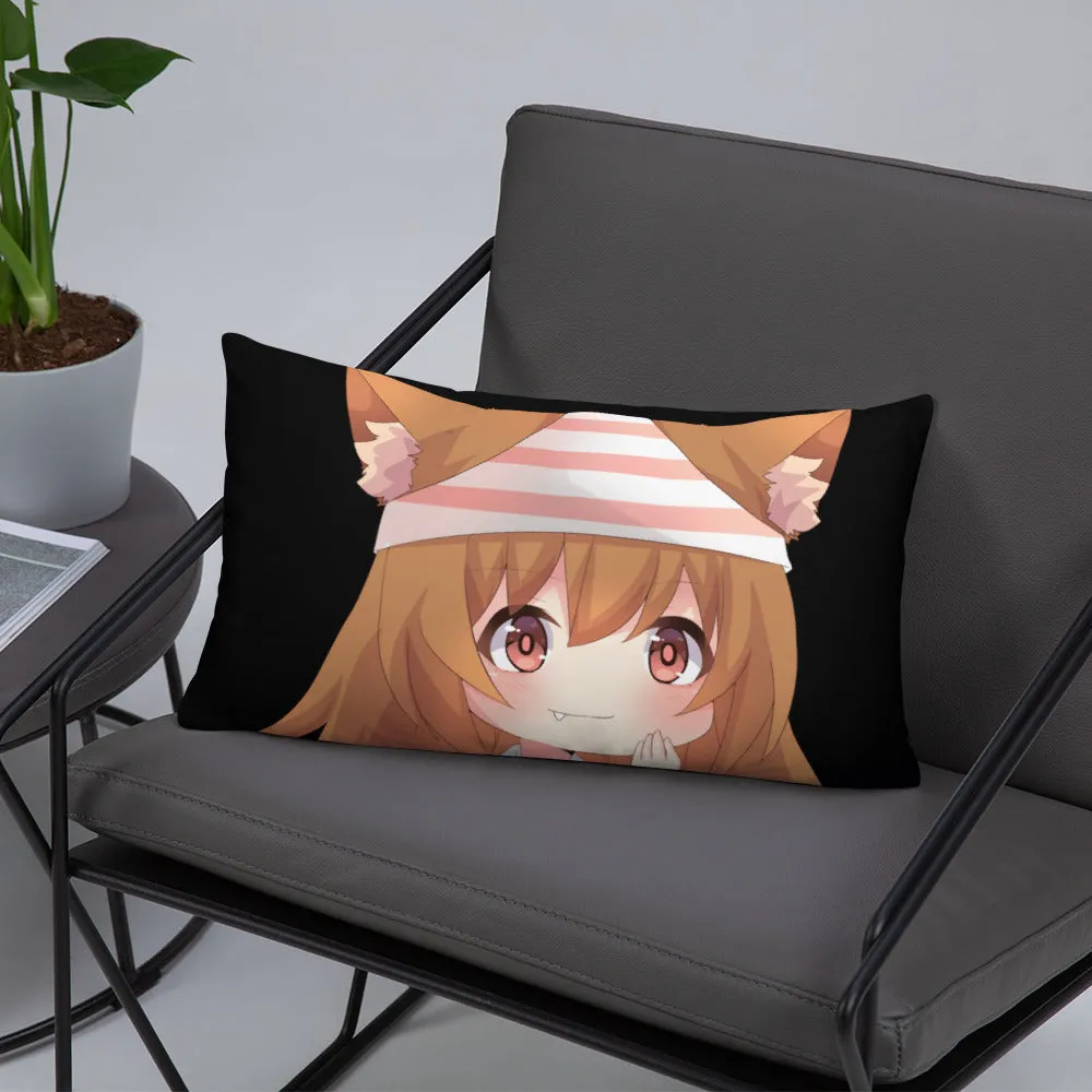 Chibi Kanako Cartoon Print Pillow Black