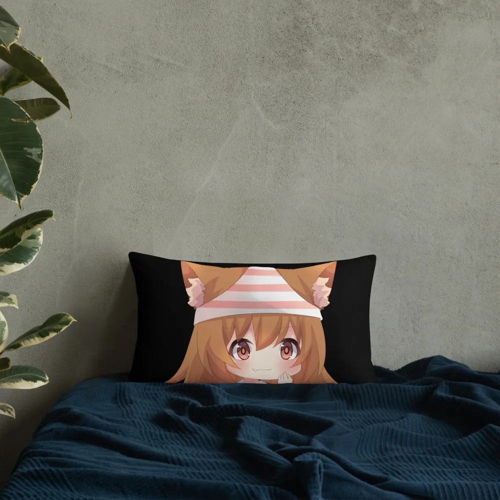 Chibi Kanako Cartoon Print Pillow Black