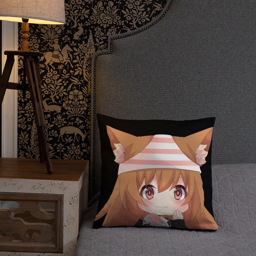 Chibi Kanako Cartoon Print Pillow Black