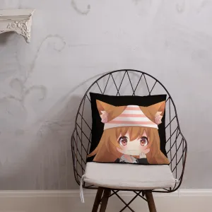 Chibi Kanako Cartoon Print Pillow Black