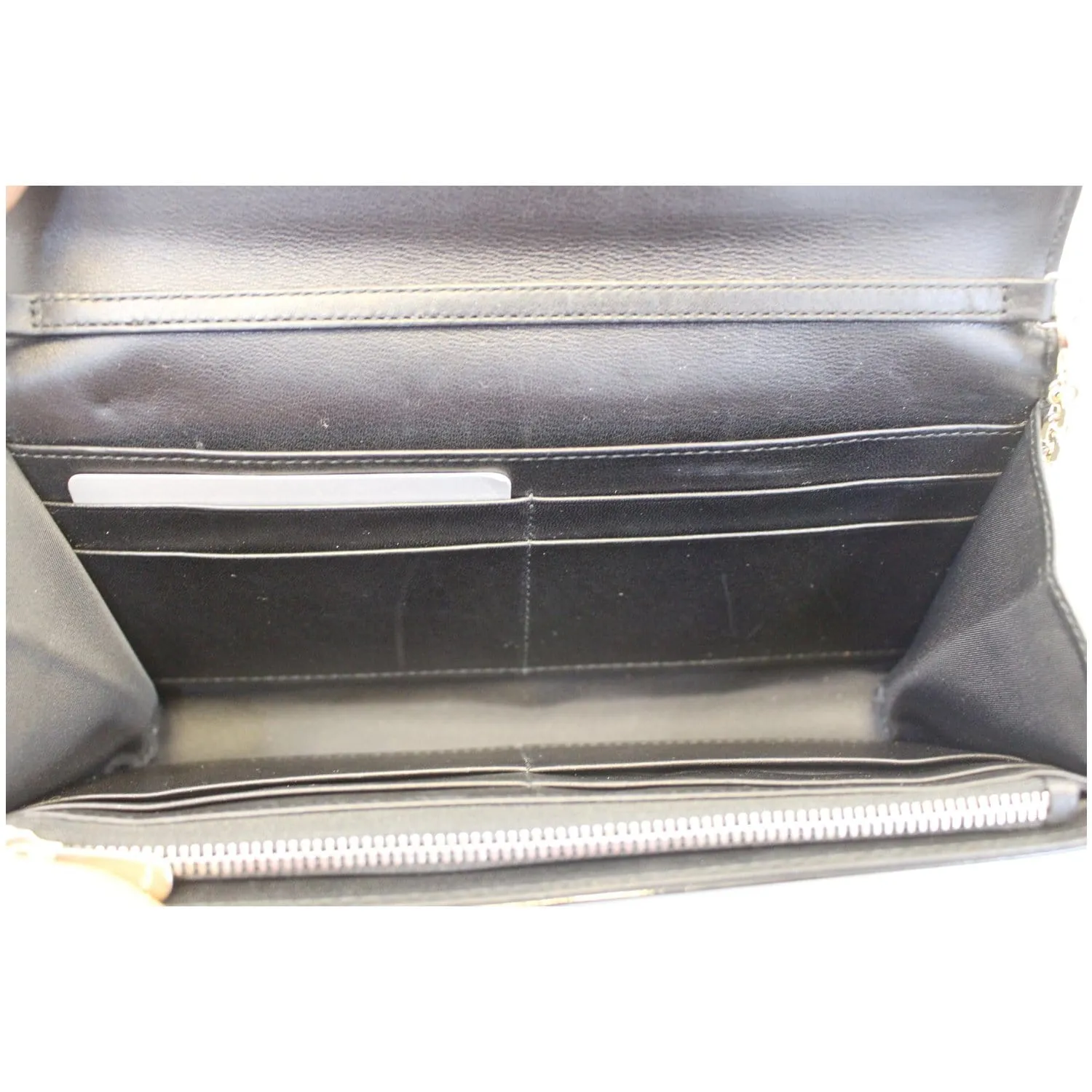 CHRISTIAN DIOR Lady Dior Croisiere Cannage Lambskin Chain Wallet Black