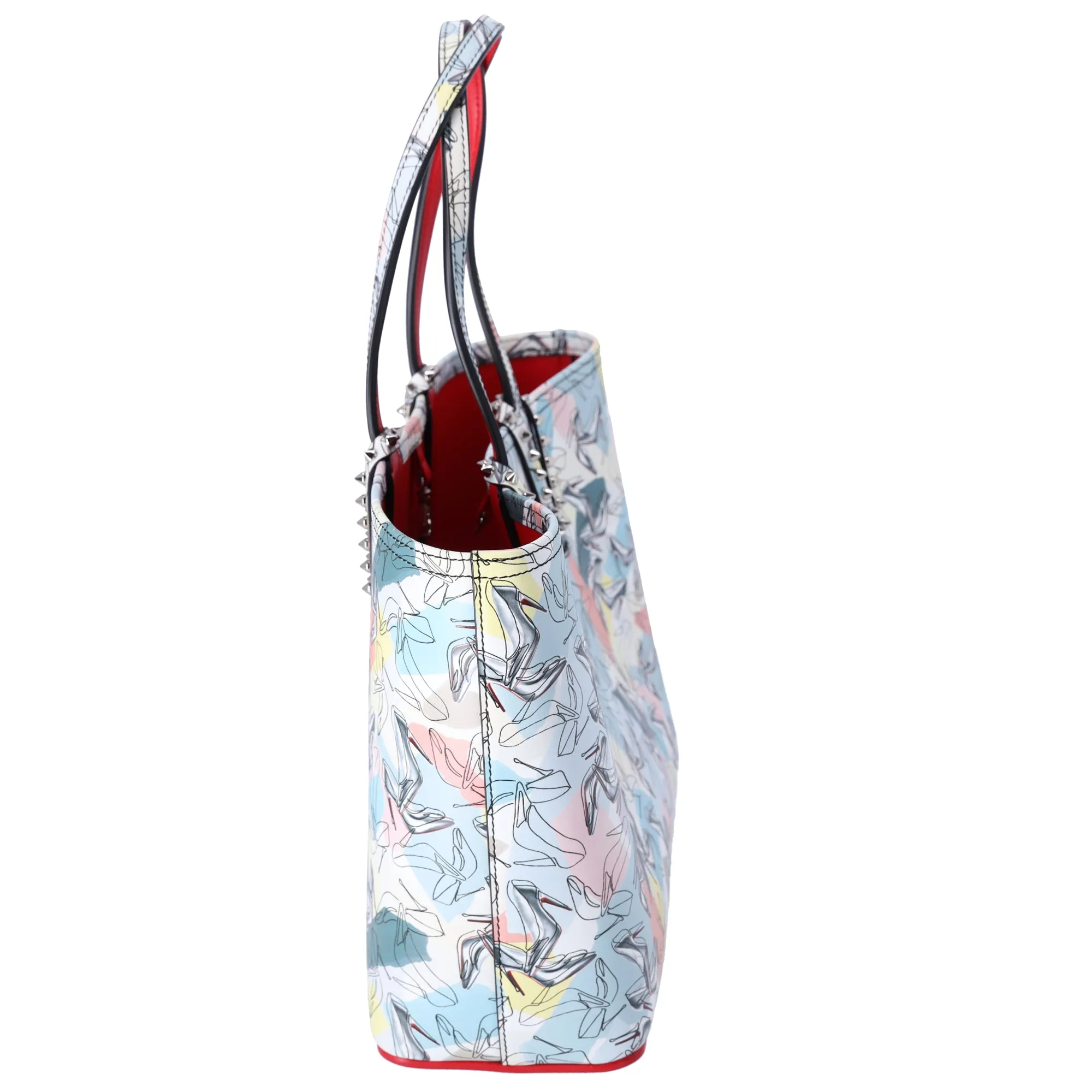 Christian Louboutin Small Cabata Tote Blue Multicolor Paris Shoes