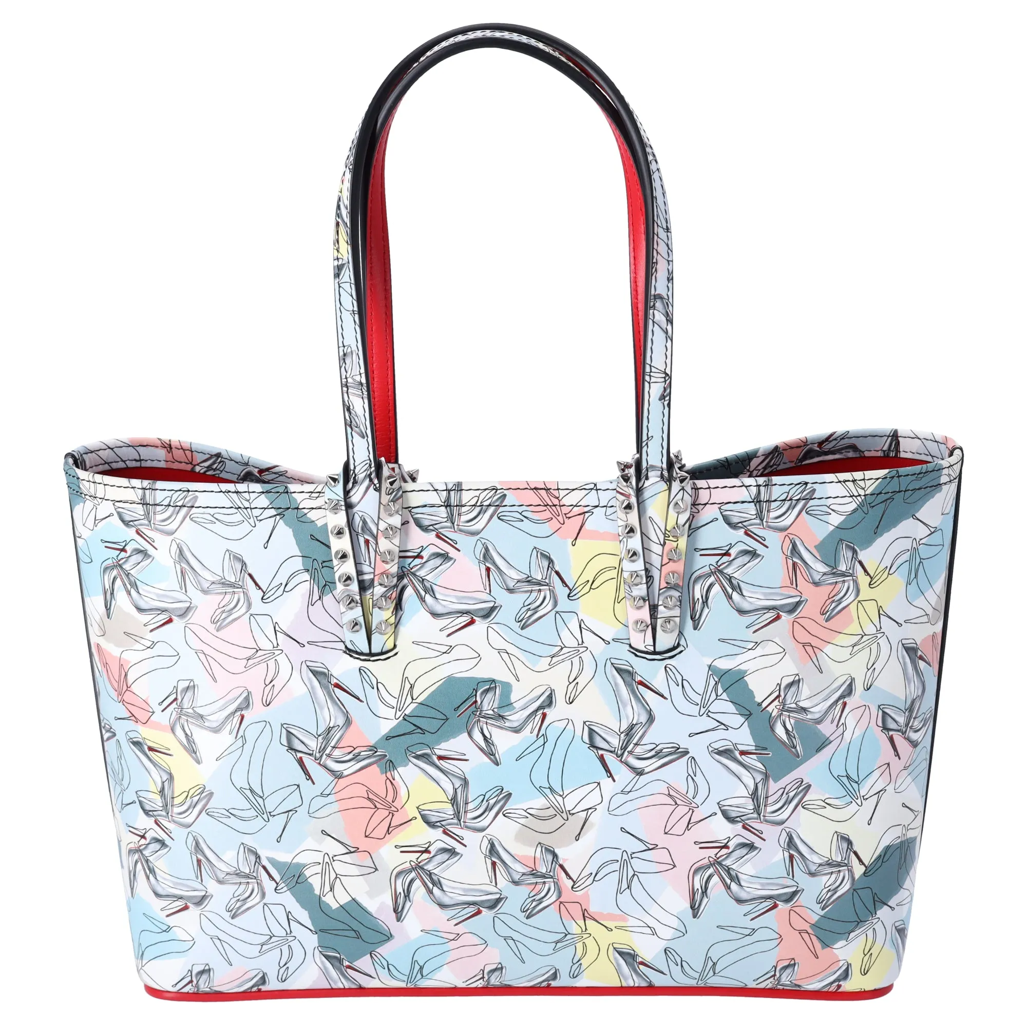 Christian Louboutin Small Cabata Tote Blue Multicolor Paris Shoes