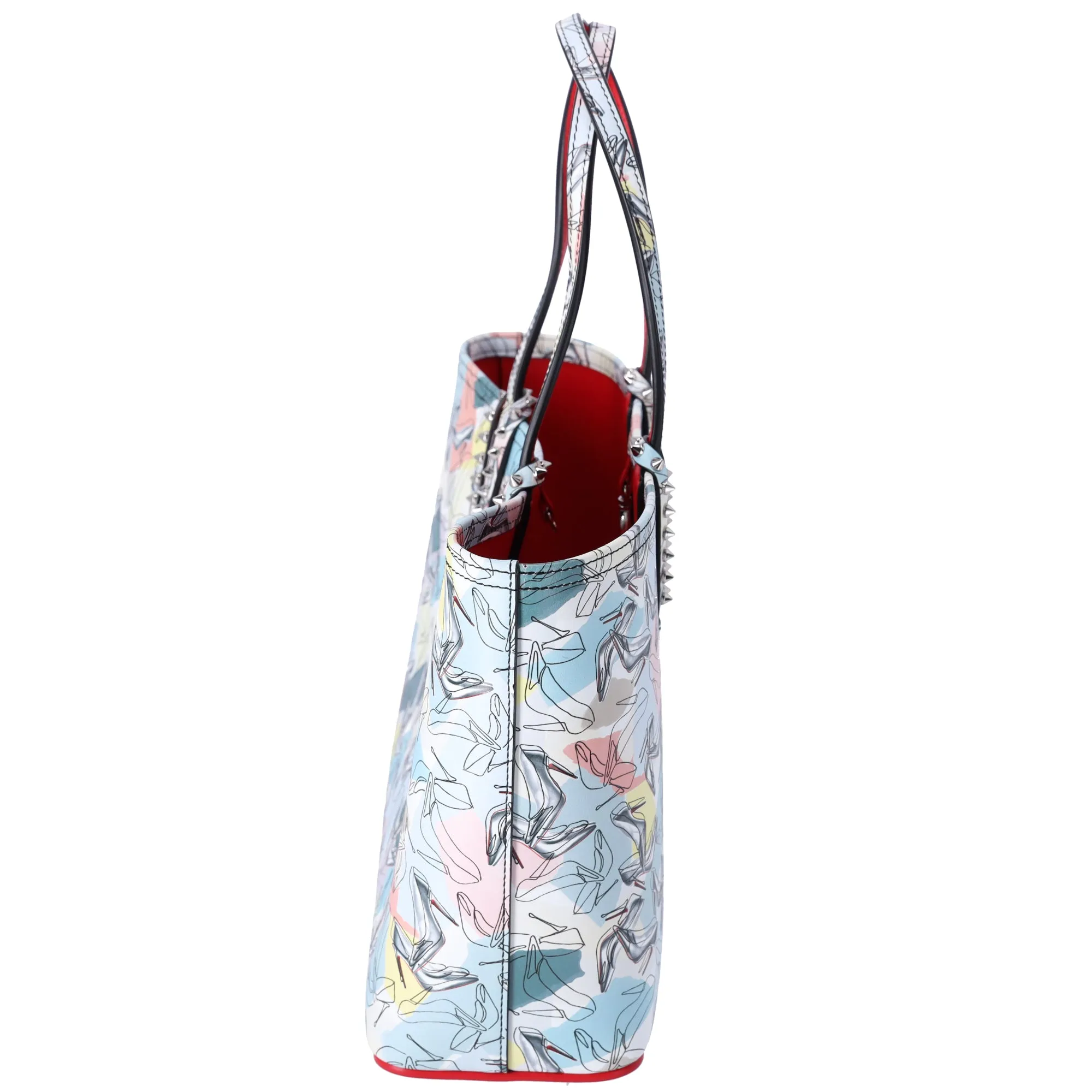 Christian Louboutin Small Cabata Tote Blue Multicolor Paris Shoes