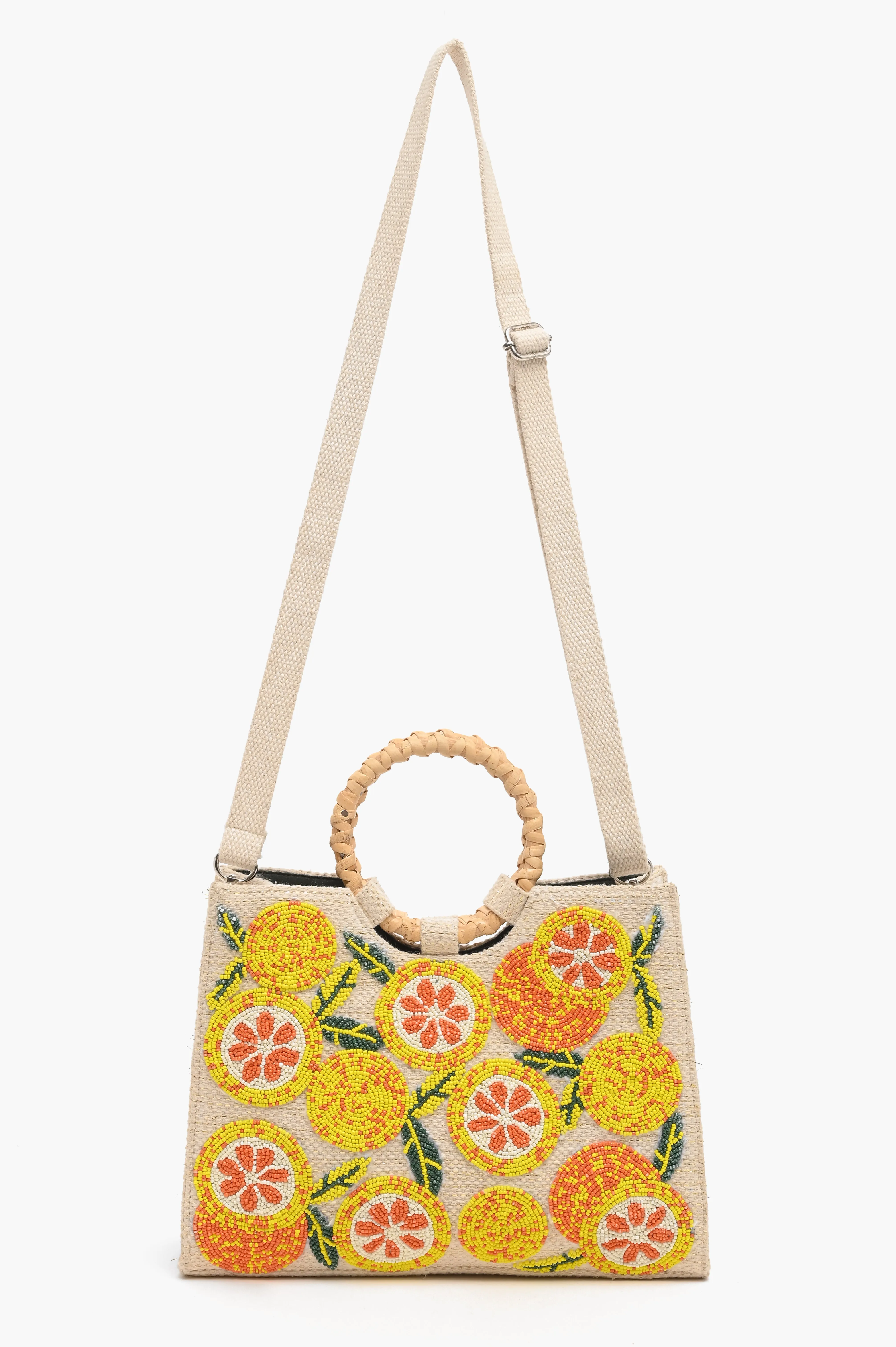 Citrus Beaded Shoulder Bag