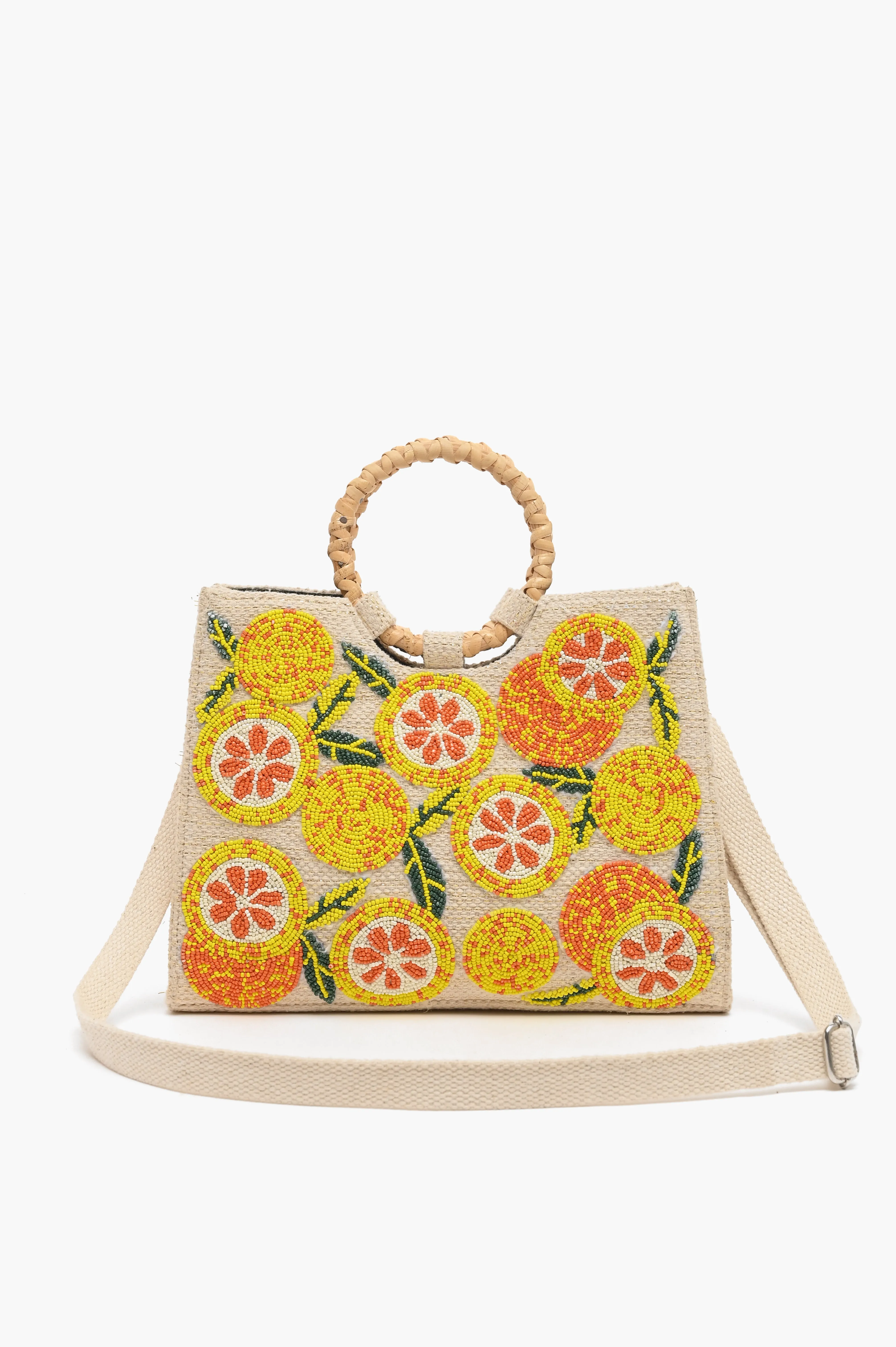 Citrus Beaded Shoulder Bag