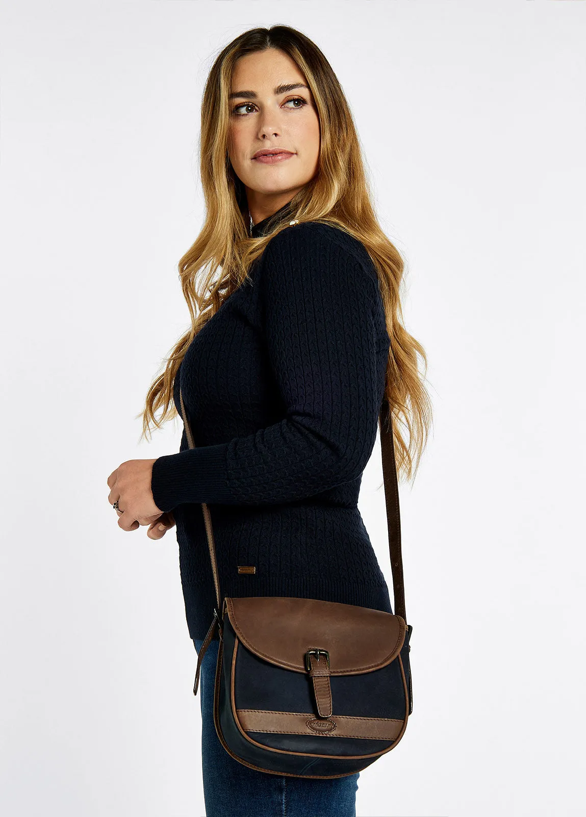 Clara Handbag - Navy/Brown