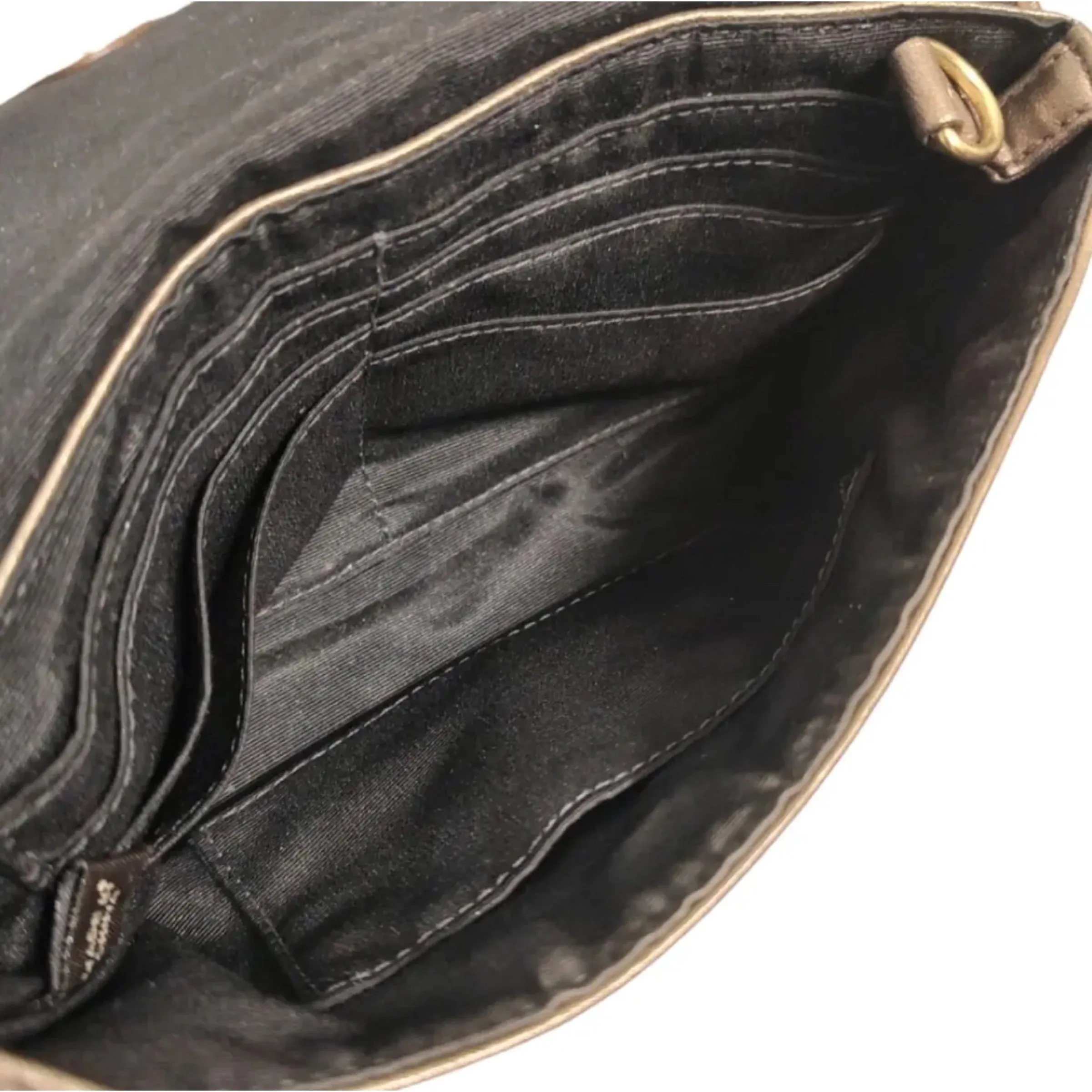 COACH Ashley Bronze Leather Flap Wristlet Wallet