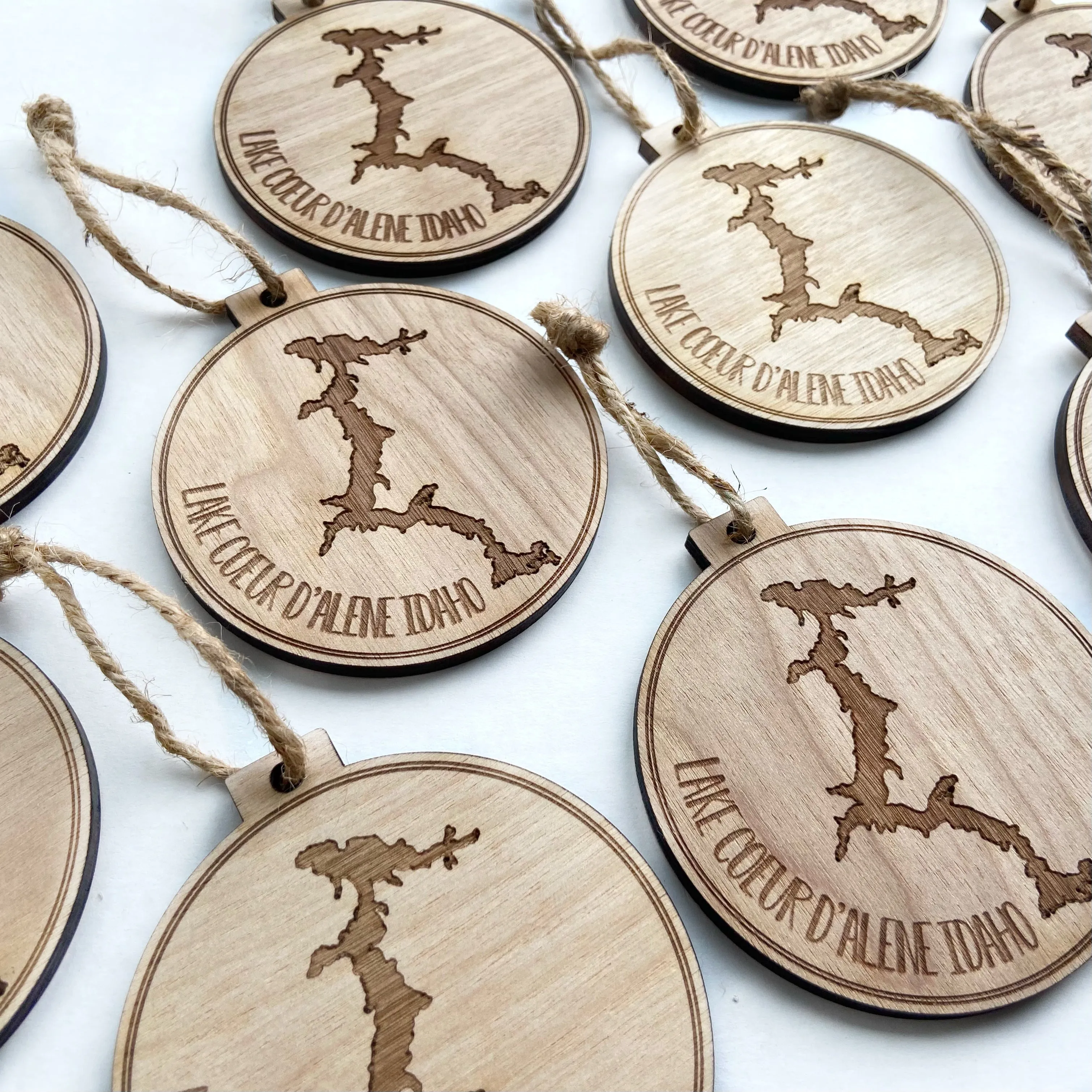 Coeur d’Alene Lake Engraved Christmas Ornament
