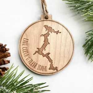 Coeur d’Alene Lake Engraved Christmas Ornament