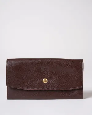 cowhide continental wallet - brown
