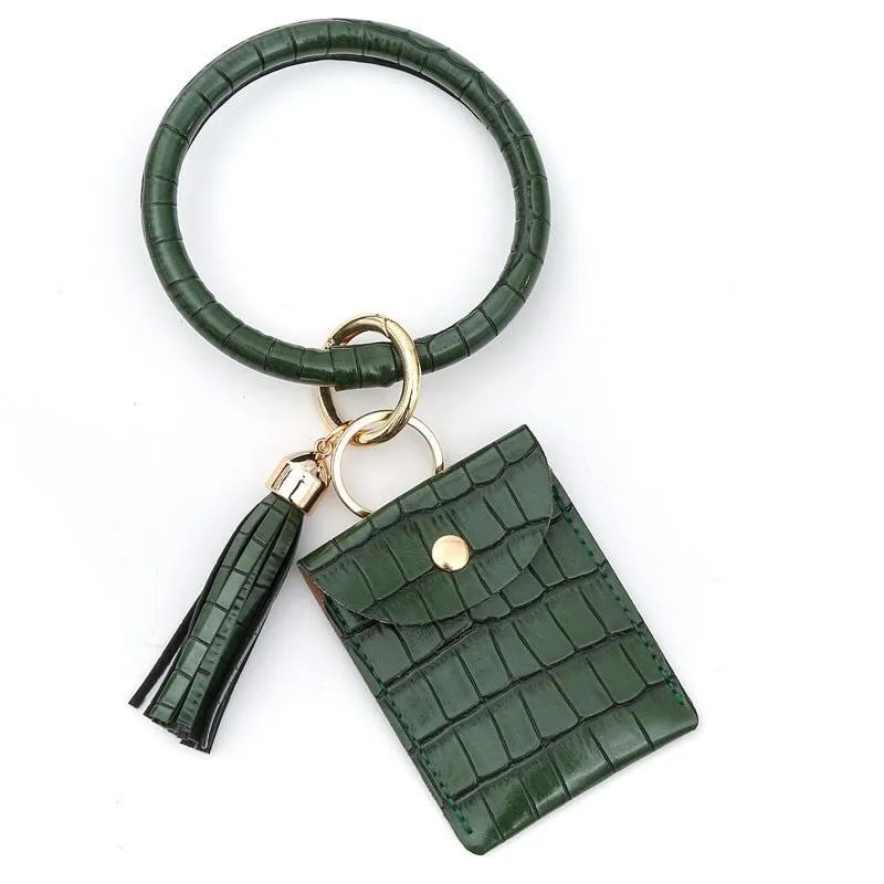 Croc Pattern Card Holder Bangle -- 4 Colors!