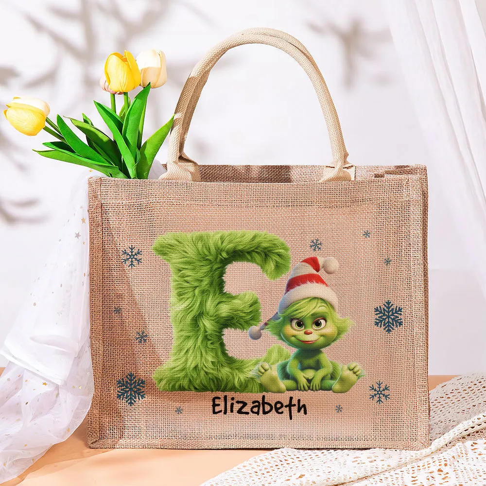 Custom Alphabet Letters Gifts For Fans Jute Tote Bag 01kaqn161124