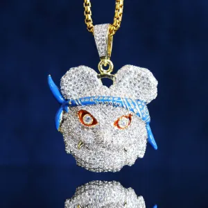 Custom  Panda Face with Bandana Pendant Chain