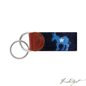 Democrat Needlepoint Key Fob (Dark Navy)