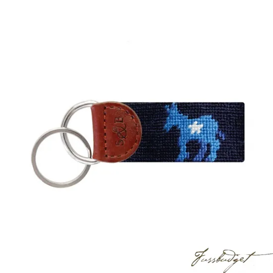 Democrat Needlepoint Key Fob (Dark Navy)