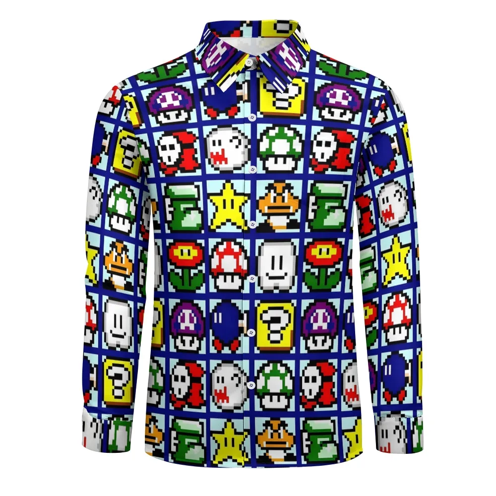 Digital Game Print Casual Short Sleeve Shirt 2403000233