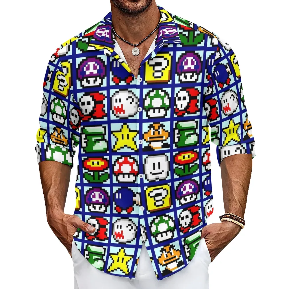 Digital Game Print Casual Short Sleeve Shirt 2403000233