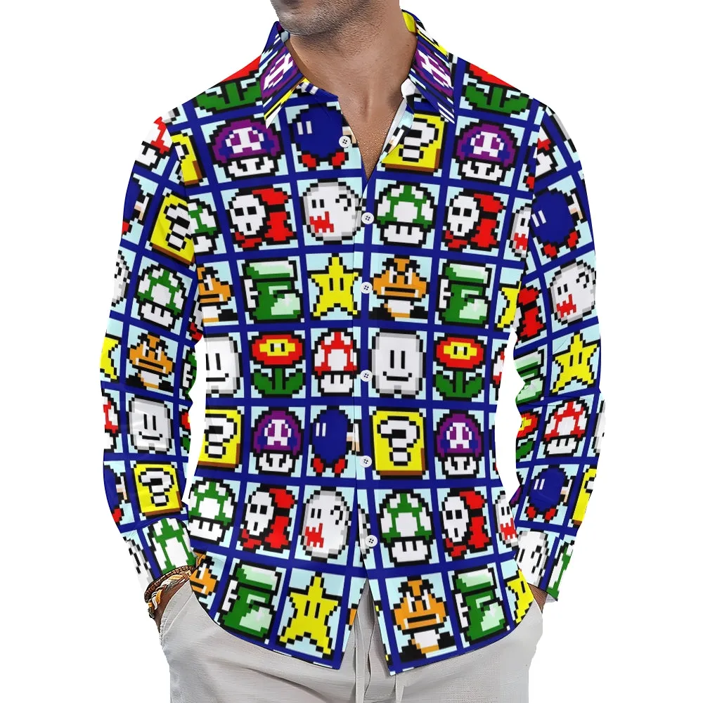 Digital Game Print Casual Short Sleeve Shirt 2403000233