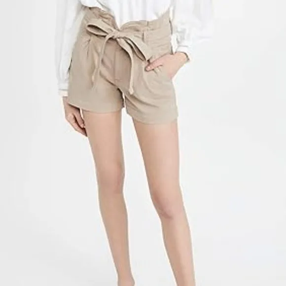 DL1961 Women's Camile Paper Bag Waist Utility Short, Sandbank, 29 Regular