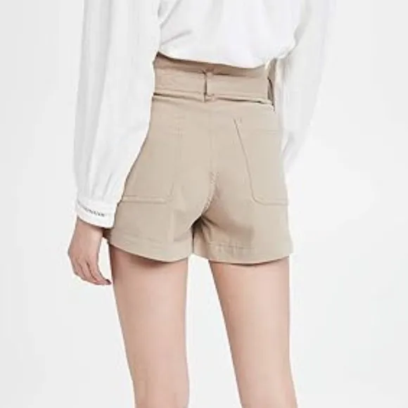 DL1961 Women's Camile Paper Bag Waist Utility Short, Sandbank, 29 Regular