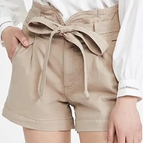 DL1961 Women's Camile Paper Bag Waist Utility Short, Sandbank, 29 Regular