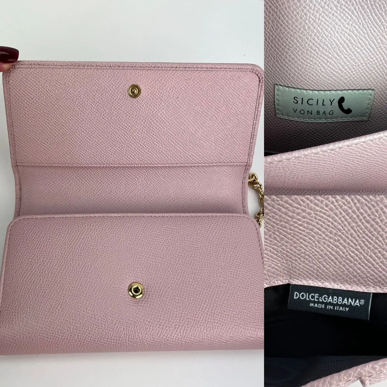 Dolce Gabbana Phone Bag St Dauphine Cartoon Pink Wallet on a Chain Hand Bag