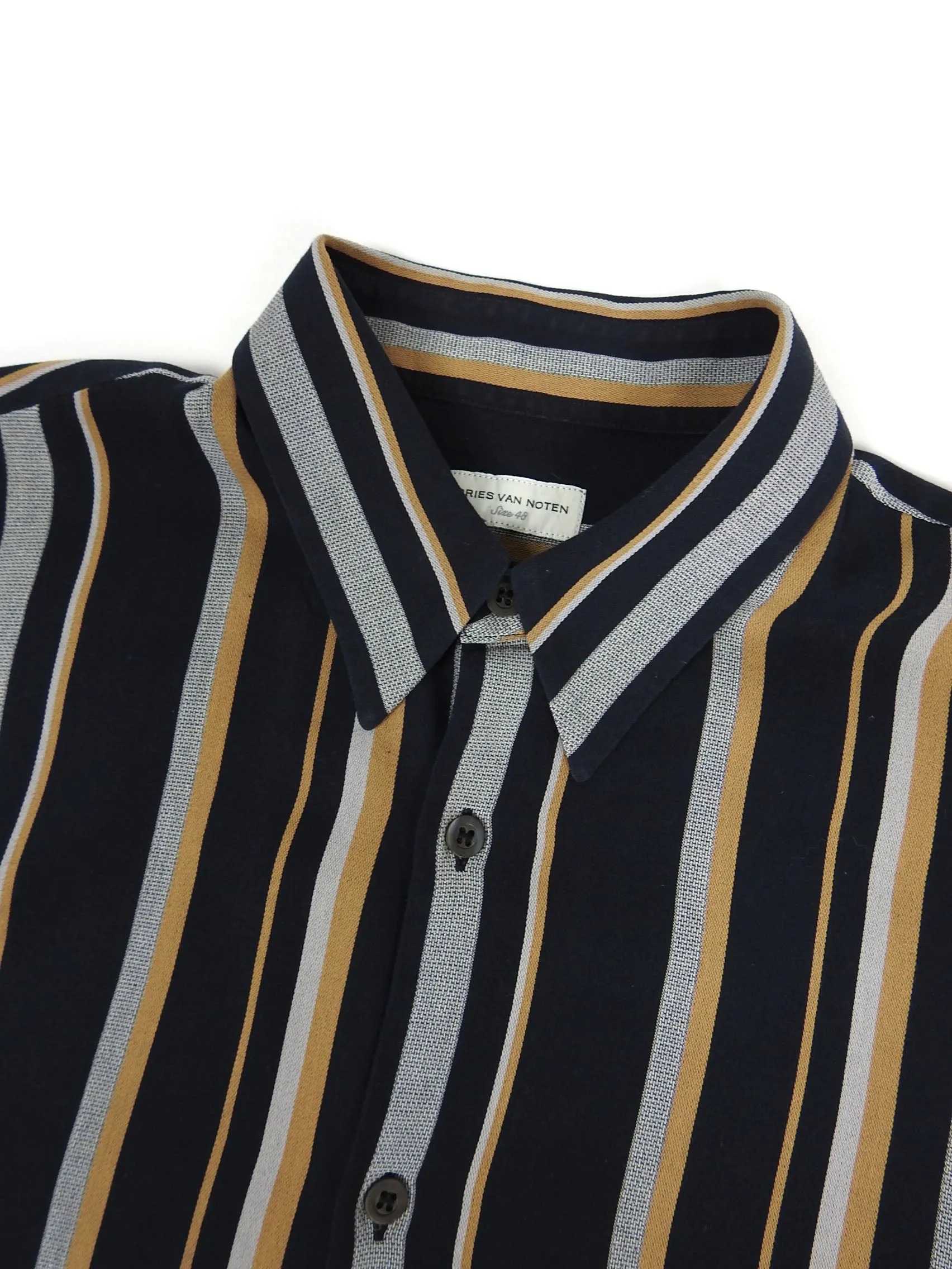 Dries Van Noten Striped Short Sleeve Shirt Size 48