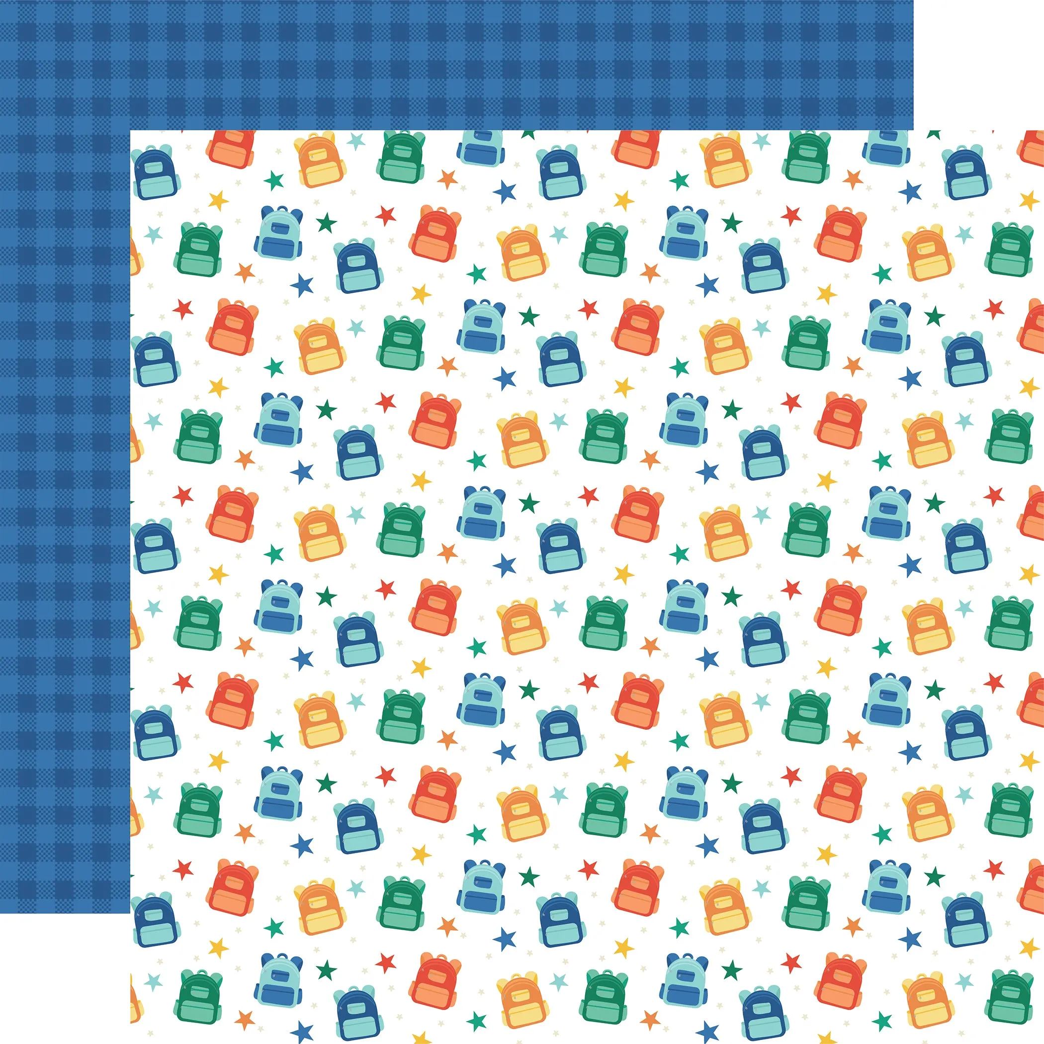 Echo Park - Off To School - 12x12 Single Sheet / Star Backpack