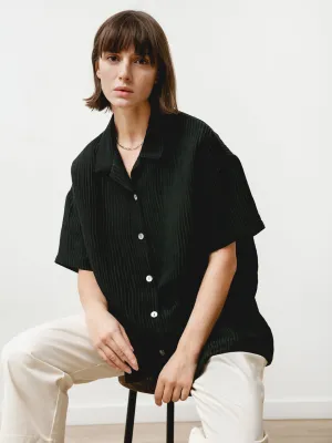 edition shirt - silk linen black