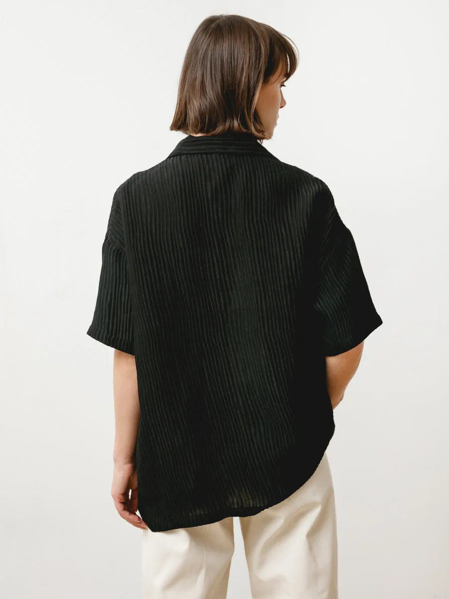 edition shirt - silk linen black