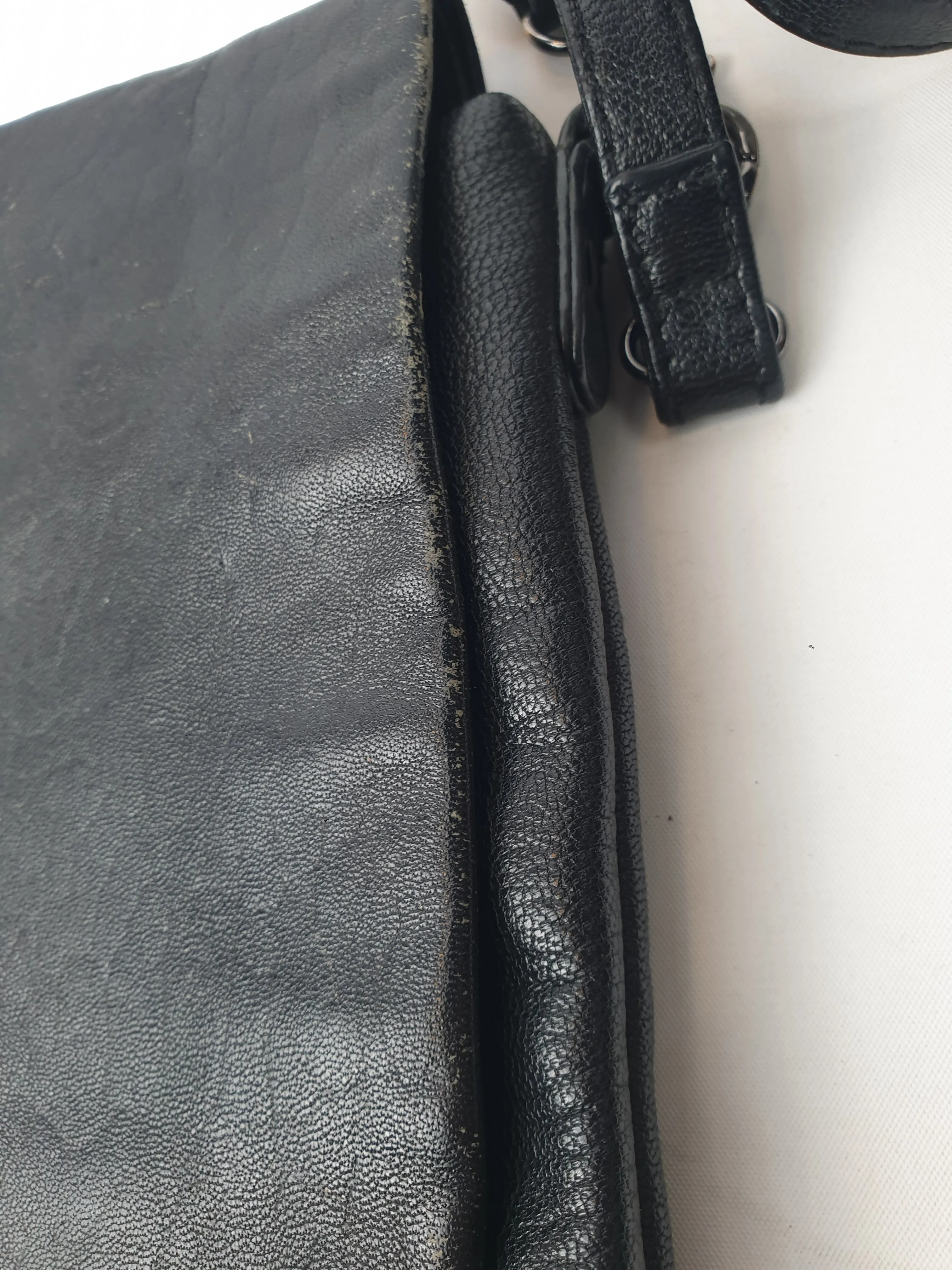 Elk black leather cross body or shoulder bag