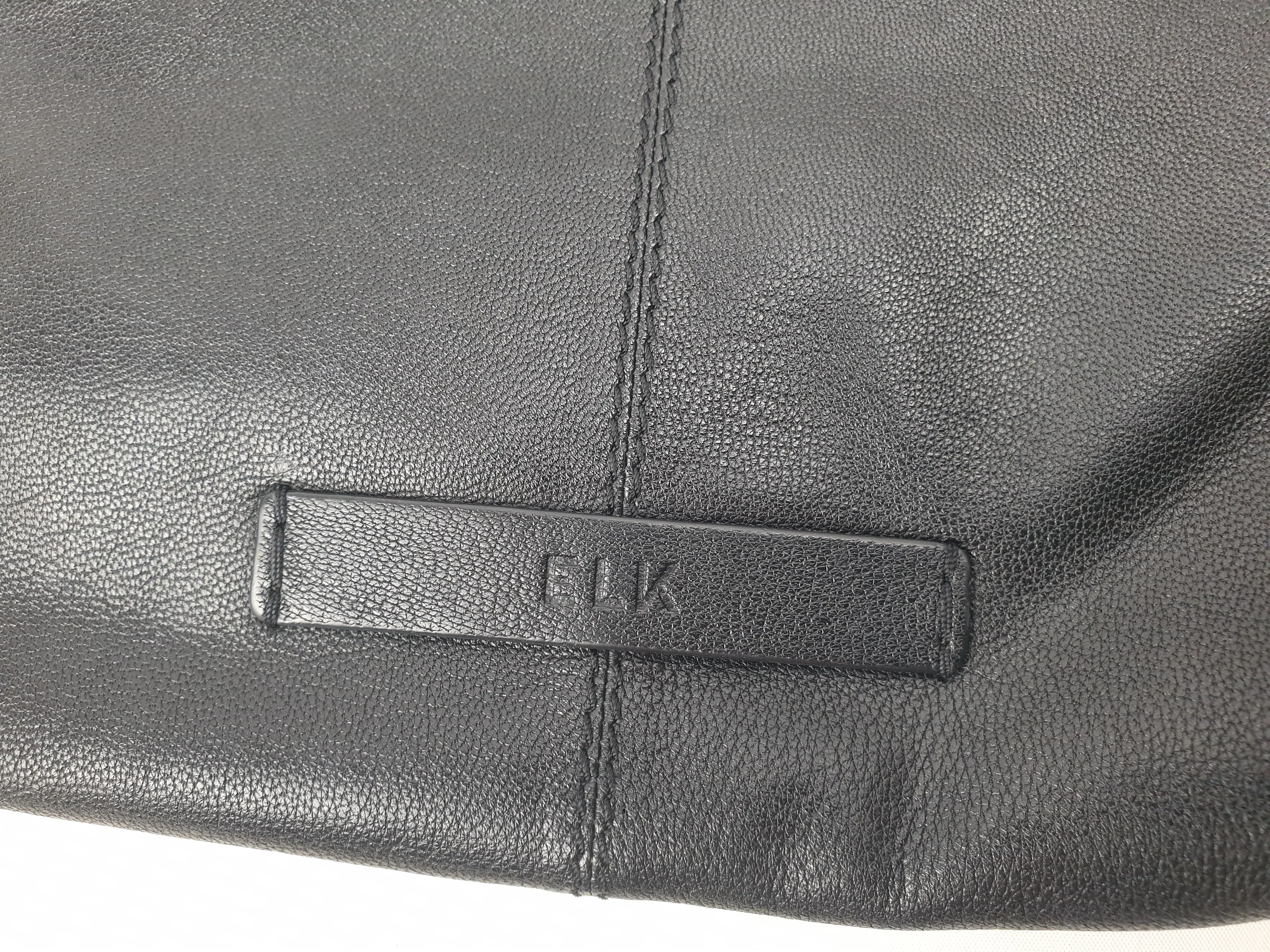 Elk black leather cross body or shoulder bag