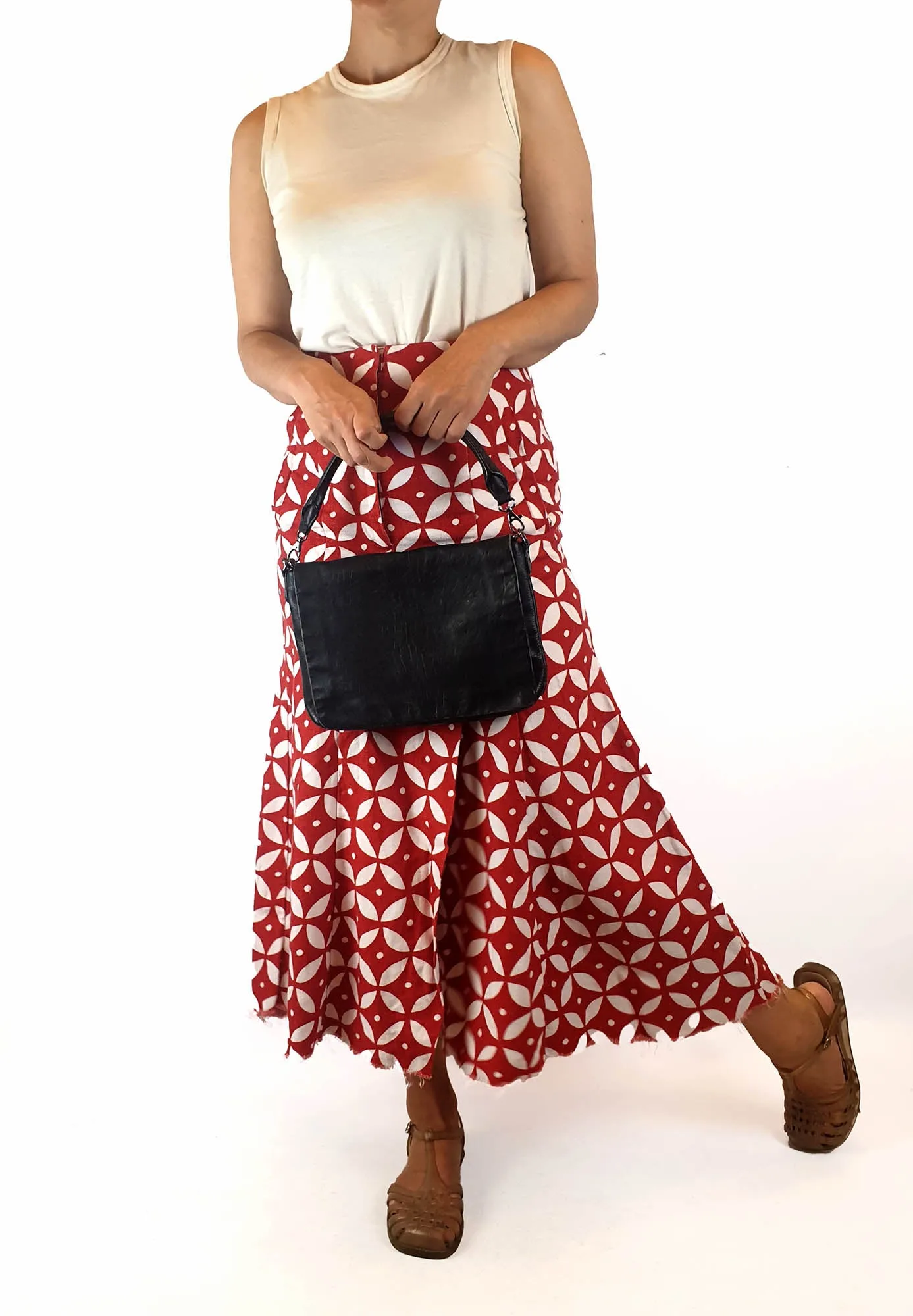 Elk black leather cross body or shoulder bag