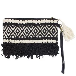 Embellished Clutch Bag with zip and detachable handle