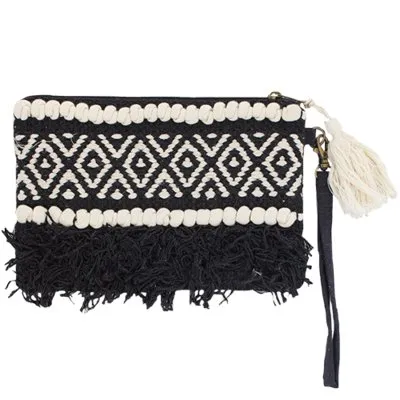 Embellished Clutch Bag with zip and detachable handle