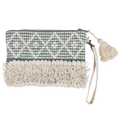 Embellished Clutch Bag with zip and detachable handle