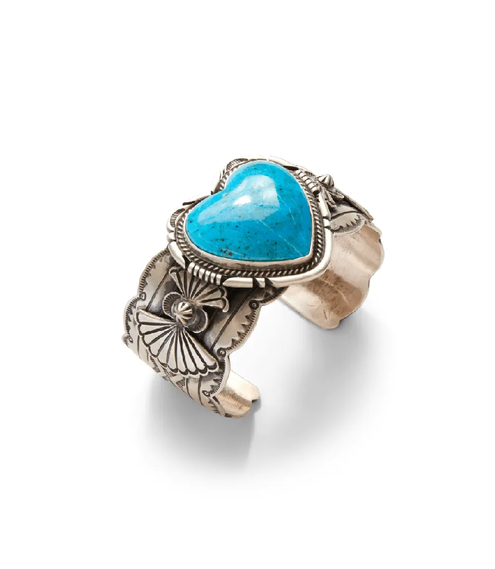 Embellished Turquoise Heart Cuff