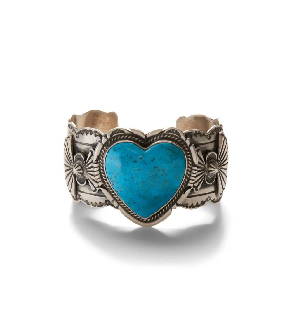 Embellished Turquoise Heart Cuff