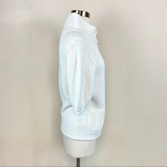 Express White Button Down Knit Sweater