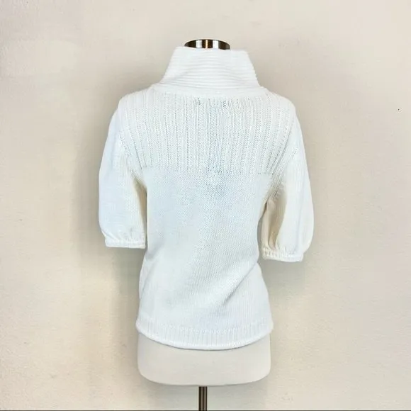 Express White Button Down Knit Sweater