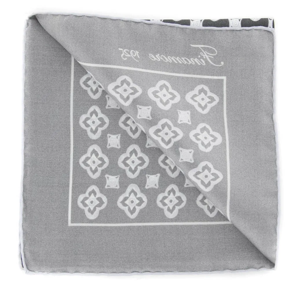 Finamore Napoli Gray Silk Pocket Square